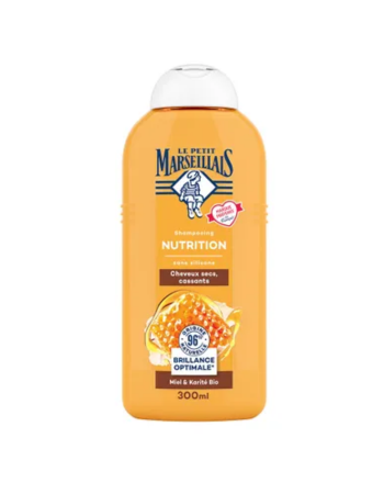 LE PETIT MARSEILLAIS SHAMPOING NUTRITION – MIEL & KARITÉ BIO – CHEVEUX SECS / CASSANTS – 300 ML