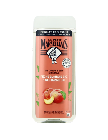 LE PETIT MARSEILLAIS GEL DOUCHE – PÊCHE BLANCHE & NECTARINE – 650 ML