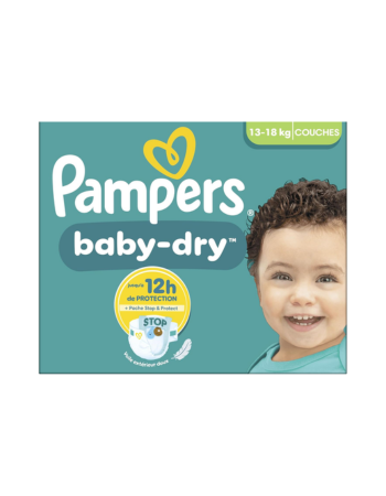 PAMPERS BABY-DRY – GIGA PACK – TAILLE 6 (13+ KG) – 108 COUCHES