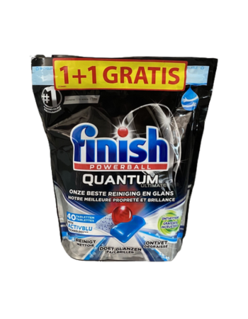 FINISH Lave-Vaisselle Powerball Quantum Ultimate Dégraissant – Lot 2 × 40 pastilles (80 pastilles)