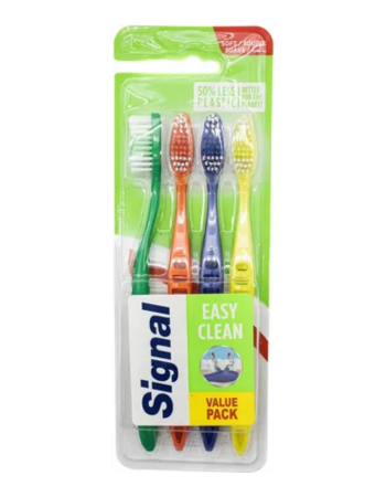 SIGNAL – Brosse à Dents Easy Clean Medium – Lot de 4