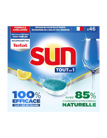 SUN – Tablettes Lave-Vaisselle Tout-en-1 – 46 Lavages
