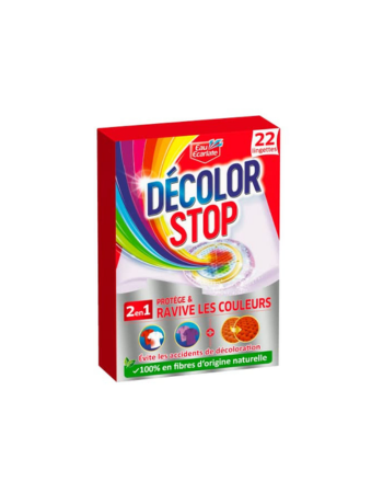DÉCOLOR STOP LINGETTES ANTI-DÉCOLORATION 2 EN 1 – RAVIVE COULEURS – 22 LINGETTES