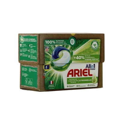 ARIEL Pods Fraîcheur Plantes + Citronnelle – 23 Doses