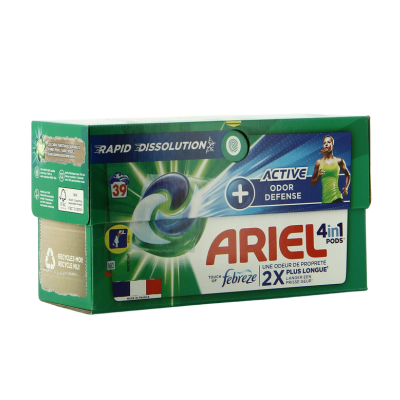 ARIEL Pods 3en1 Active Odor Defense – 39 Doses