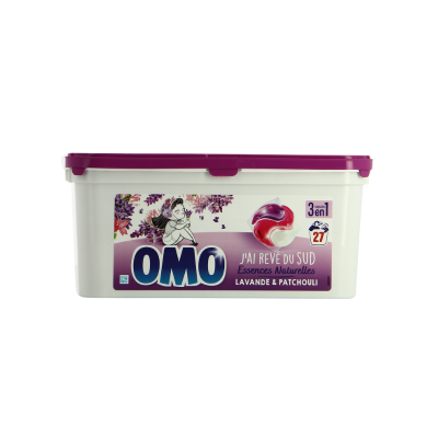 OMO Capsules 3en1 Lavande & Patchouli – 27 Doses