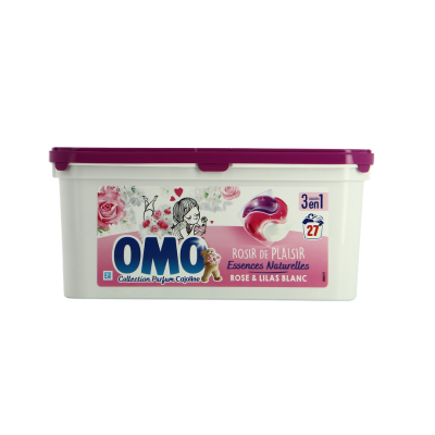 OMO Capsules 3en1 Rose & Lilas Blanc – 27 Doses