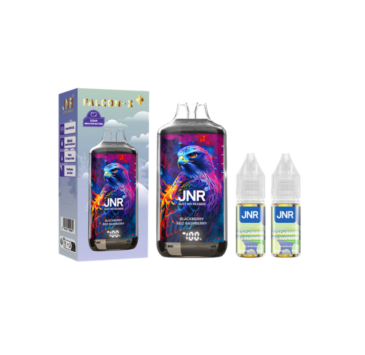 Kit JNR – Falcon X 28000 Puffs + 2×10mL (20mg)