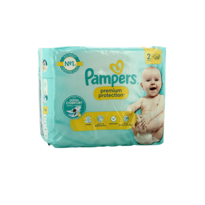 PAMPERS Premium Protection – Taille 2 (4-8 kg) – Pack de 30 Couches
