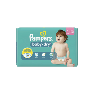 PAMPERS Baby-Dry – Taille 4 (9-14 kg) – Pack de 45 Couches