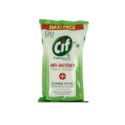 CIF Lingettes Antibactériennes & Brillance – x120