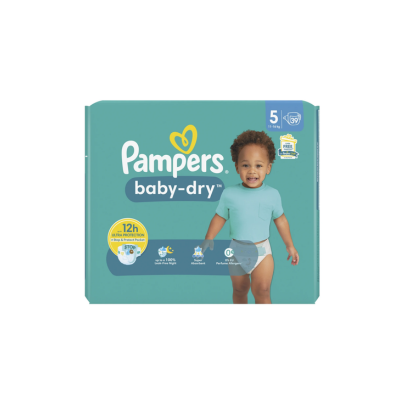 PAMPERS Baby-Dry – Taille 5 (11-16 kg) – Pack de 39 Couches