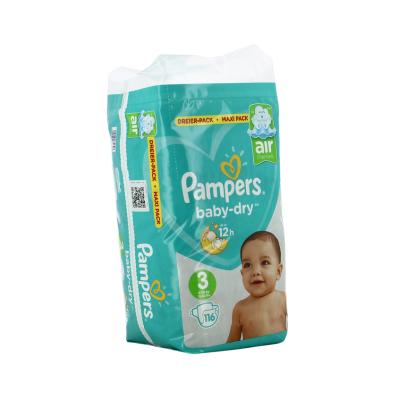 PAMPERS Baby-Dry – Taille 3 (6-10 kg) – Pack de 116 Couches