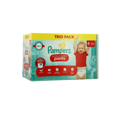 PAMPERS Pants Protection Premium – Taille 6 (15+ kg) – Pack de 81 Couches-Culottes