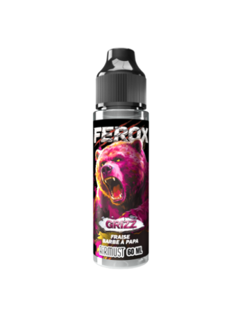 E-liquide Grizz Ferox Airmust 60ml – Fraise & Barbe à Papa – 00mg