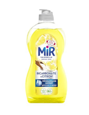 MIR VAISSELLE – BICARBONATE & CITRON – DÉGRAISSAGE EXPERT À FROID – 450 ML