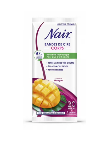NAIR – BANDES DE CIRE FROIDE JAMBES – MANGUE – PACK DE 3