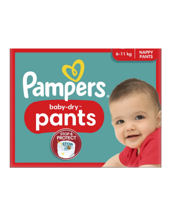 PAMPERS BABY-DRY PANTS – COUCHES-CULOTTES – TAILLE 3 (6–11 KG) – 32 COUCHES