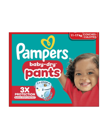 PAMPERS BABY-DRY PANTS – TAILLE 5 (12–17 KG) – 54 COUCHES