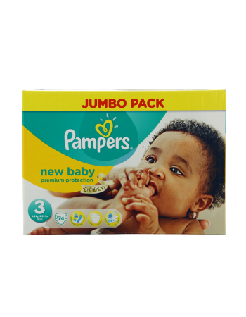 PAMPERS NEW BABY – COUCHES – TAILLE 3 (6–10 KG) – 74 COUCHES