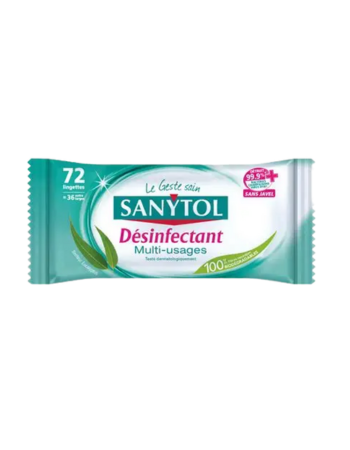SANYTOL – Lingettes Multi-Usages Désinfectantes – x72