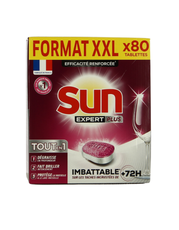 SUN – Tablettes Lave-Vaisselle Expert Plus Tout-en-1 – x80