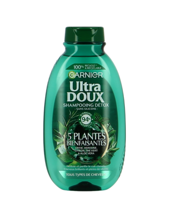 GARNIER Ultra Doux – Shampooing 5 Plantes Bienfaisantes – 250 ml