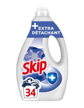 SKIP – Lessive Liquide Extra Détachant – 34 Lavages – 1,53 L