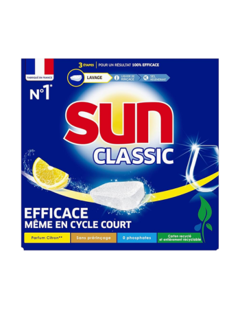 SUN – Tablettes Lave-Vaisselle Classic Citron – 60 Lavages