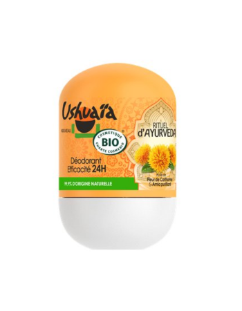 USHAÏA – Déodorant Roll-On Bio Alma & Fleur de Carthame – 50 ml