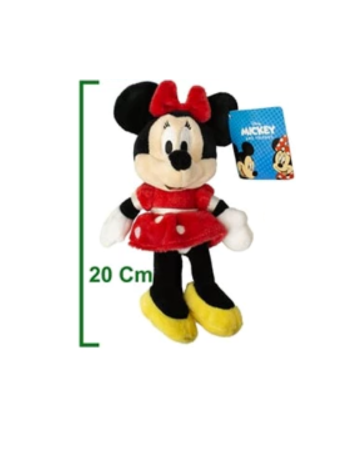 Disney Minnie – Peluche rouge 20 cm sous licence officielle