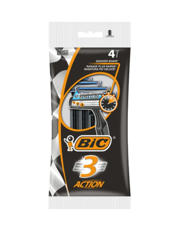 BIC RASOIR JETABLE 3 LAMES HOMME – PACK DE 4