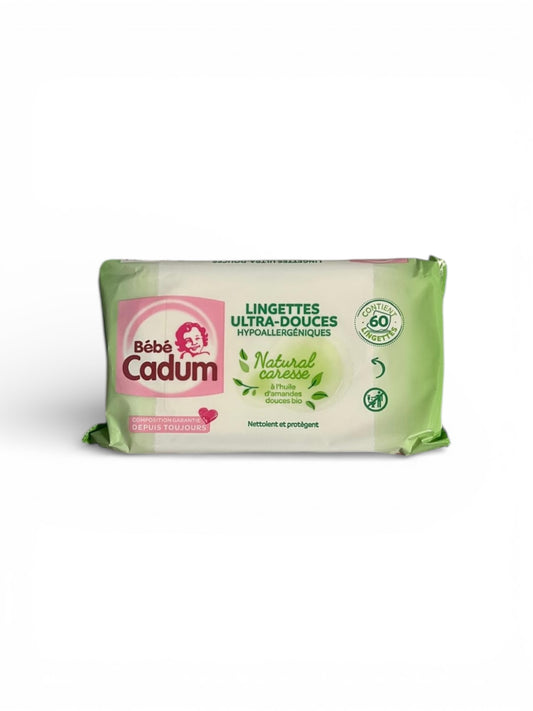 CADUM Lingettes Bébé Natural Caresse par 60 LING.