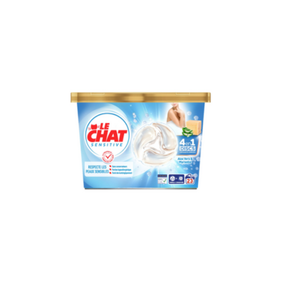 LE CHAT PODS CAPSULES LESSIVE 4 EN 1 DISCS À L'ALOE VERA & SAVON DE MARSEILLE LE CHAT LA BOITE DE 23 CAPSULES