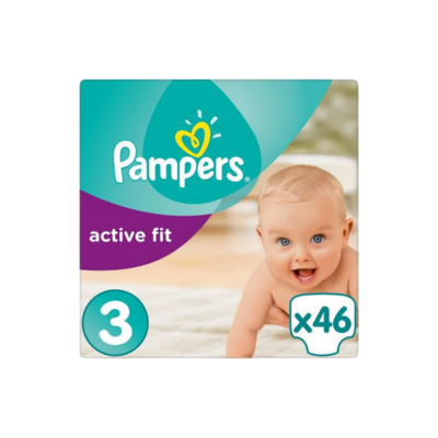 PAMPERS Active Fit – Taille 3 (6-10 kg) – Pack de 46 Couches